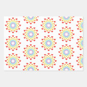 Kleurrijk hart rond het hart inpakpapier vel (Voorkant 2)