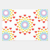 Kleurrijk hart rond het hart inpakpapier vel (Voorkant 3)