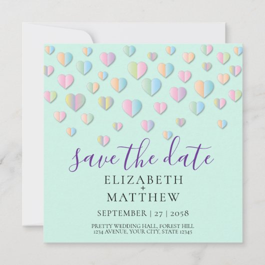 Kleurrijk Hart Spikkel Design Kaart (Achterkant)