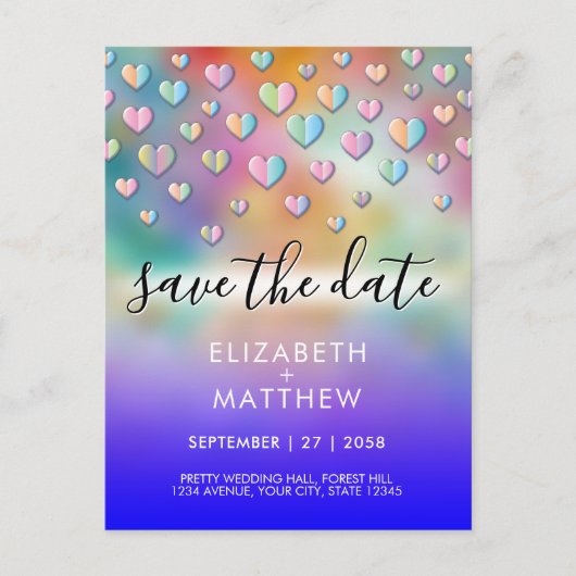 Kleurrijk Hart Spikkelontwerp Briefkaart (Voorkant)