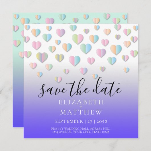 Kleurrijk Hart Spikkelontwerp Kaart (Voorkant / Achterkant)