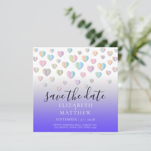 Kleurrijk Hart Spikkelontwerp Kaart (Staand voorkant)