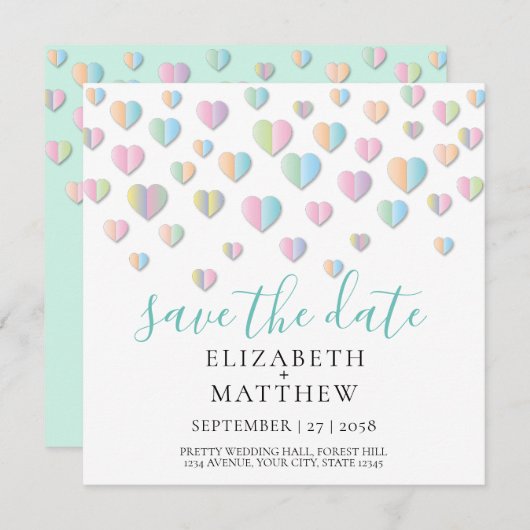 Kleurrijk Hart Spikkelontwerp Kaart (Voorkant / Achterkant)