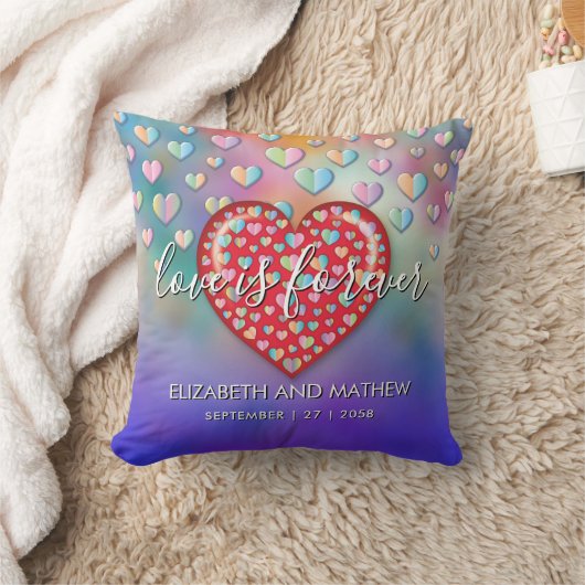 Kleurrijk Hart Spikkelontwerp Kussen (Deken)