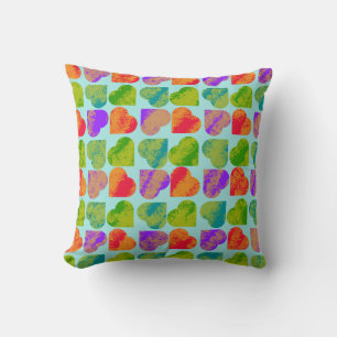 Kleurrijk Hart Tessellatie Psychedelische Pop Art Kussen