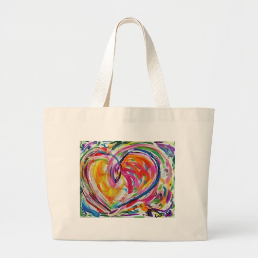 Kleurrijk Hart van Joy Art Canvas tas (Voorkant)