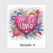 Kleurrijk Hart van Liefde & Positiviteit Sticker (Vel)