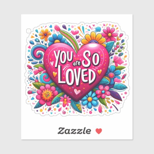 Kleurrijk Hart van Liefde & Positiviteit Sticker (Vel)