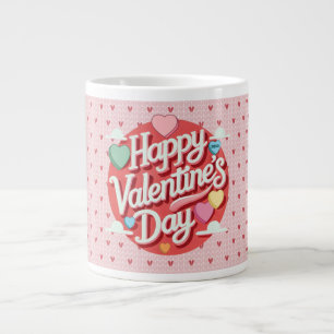 Kleurrijk hart voor Valentijnsdag Grote Koffiekop
