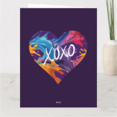 Kleurrijk hart XOXO-Paars- Kaart (Achterkant)