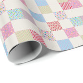 Kleurrijk hartenpatroon cadeaupapier (Rol Hoek)