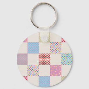 Kleurrijk hartenpatroon sleutelhanger