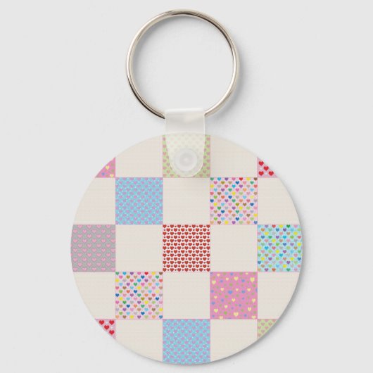 Kleurrijk hartenpatroon sleutelhanger (Voorkant)