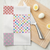 Kleurrijk hartenpatroon theedoek (Quarter Fold)