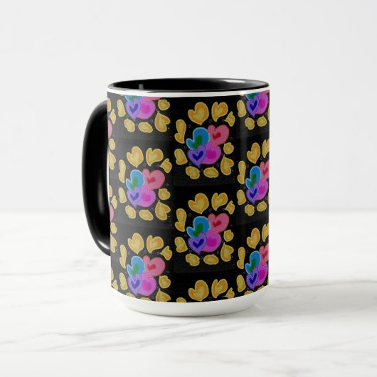 Kleurrijk Hartjes Design Mok (Voorkant links)