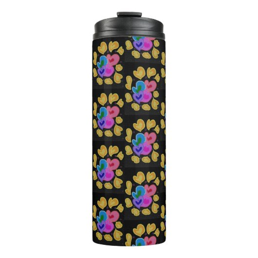 Kleurrijk Hartjes Design Thermosbeker (Voorkant)