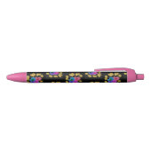 Kleurrijk Hartjes Design Zwarte Inkt Pen (Bovenkant)