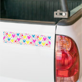 Kleurrijk hartjes patroon bumpersticker (Op Truck)