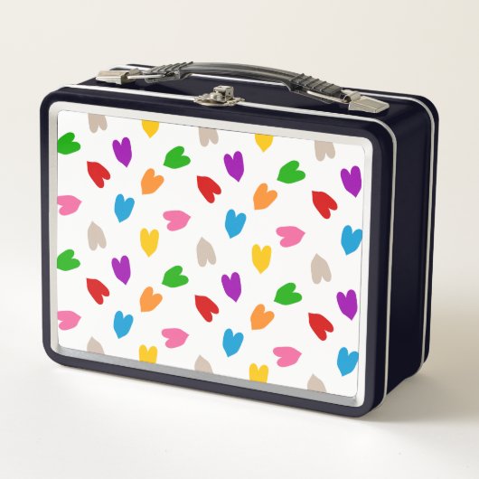 Kleurrijk Hartjes Patroon Design Wit (Voorkant)