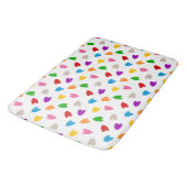 Kleurrijk Hartjes Patroon Design Wit Badmat (Gekanteld)