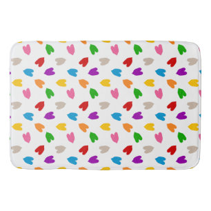 Kleurrijk Hartjes Patroon Design Wit Badmat