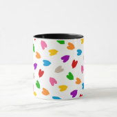 Kleurrijk Hartjes Patroon Design Wit Mok (Midden)