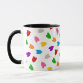 Kleurrijk Hartjes Patroon Design Wit Mok (Links)