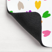 Kleurrijk Hartjes Patroon Design Wit  Muismat (Hoek)