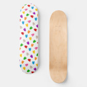 Kleurrijk Hartjes Patroon Design Wit Persoonlijk Skateboard (Voorkant)