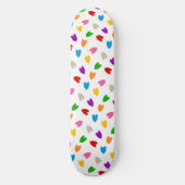 Kleurrijk Hartjes Patroon Design Wit Persoonlijk Skateboard (Voorkant)