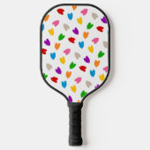 Kleurrijk Hartjes Patroon Design Wit  Pickleball Paddle (Voorkant)