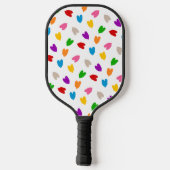 Kleurrijk Hartjes Patroon Design Wit  Pickleball Paddle (Achterkant)