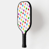Kleurrijk Hartjes Patroon Design Wit  Pickleball Paddle (Links)
