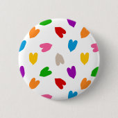 Kleurrijk Hartjes Patroon Design Wit Ronde Button 5,7 Cm (Voorkant)