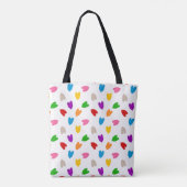 Kleurrijk Hartjes Patroon Design Wit Tote Bag (Achterkant)