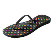 Kleurrijk Hartjes Patroon Zwart Teenslippers (Schuin)