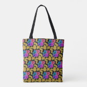 Kleurrijk hartontwerp over de hele afdruk tote bag (Achterkant)