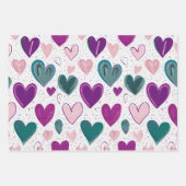  Kleurrijk Hartpatroon Cadeaupapier (Voorkant 2)