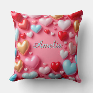 💖 Kleurrijk Hartpatroon Kamer Decoratie Cadeau Id Kussen