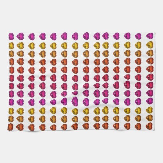 Kleurrijk Hartpatroon – Leuk & Speels Design Theedoek (Horizontaal)