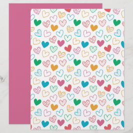 Kleurrijk Hartpatroon Scrapbook Papier