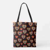 Kleurrijk Hartpatroon Tote Bag (Achterkant)
