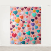 Kleurrijk hartpatroon wandkleed (Voorkant)