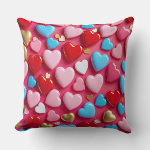 💖 Kleurrijk Hartpatroon Woonkamer Accent Cadeau Kussen