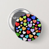 Kleurrijk hartsticker ronde button 5,7 cm (Voorkant /achterkant)