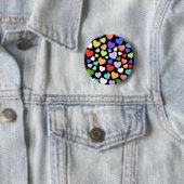 Kleurrijk hartsticker ronde button 5,7 cm (In situ)