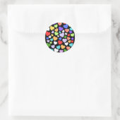 Kleurrijk hartsticker ronde sticker (Tas)