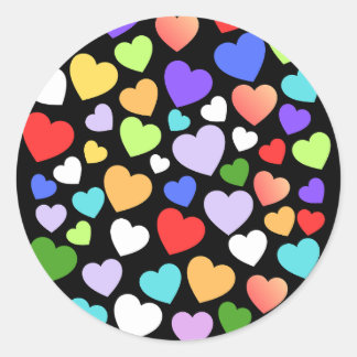 Kleurrijk hartsticker ronde sticker