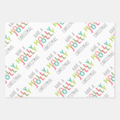 Kleurrijk Have a Holly Jolly Christmas| rood groen Inpakpapier Vel (Voorkant 2)