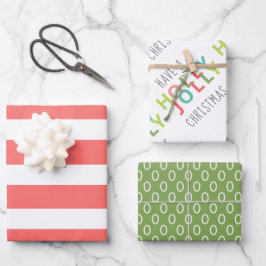 Kleurrijk Have a Holly Jolly Christmas| rood groen Inpakpapier Vel